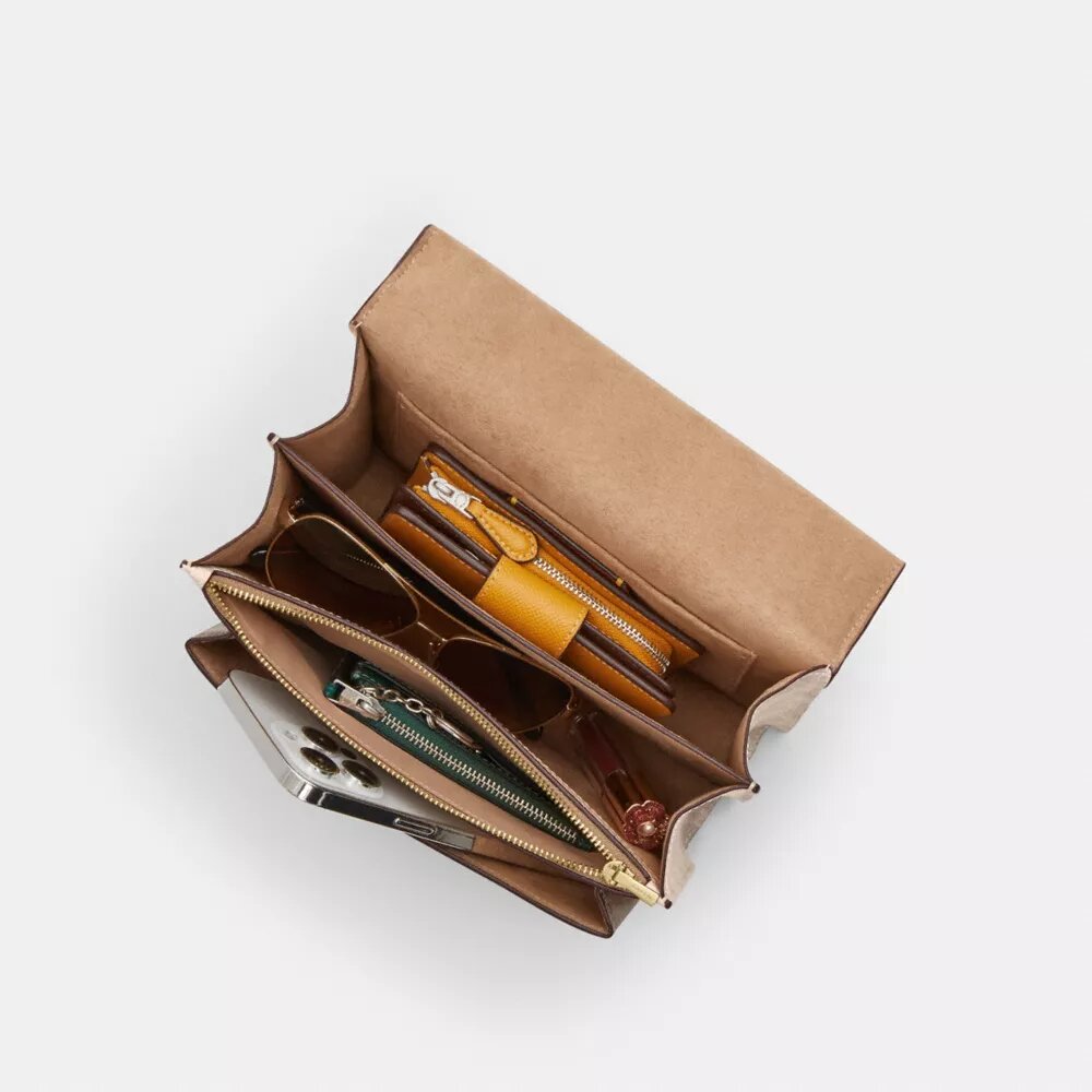 Klare Umhängetasche aus Blocked Signature Canvas