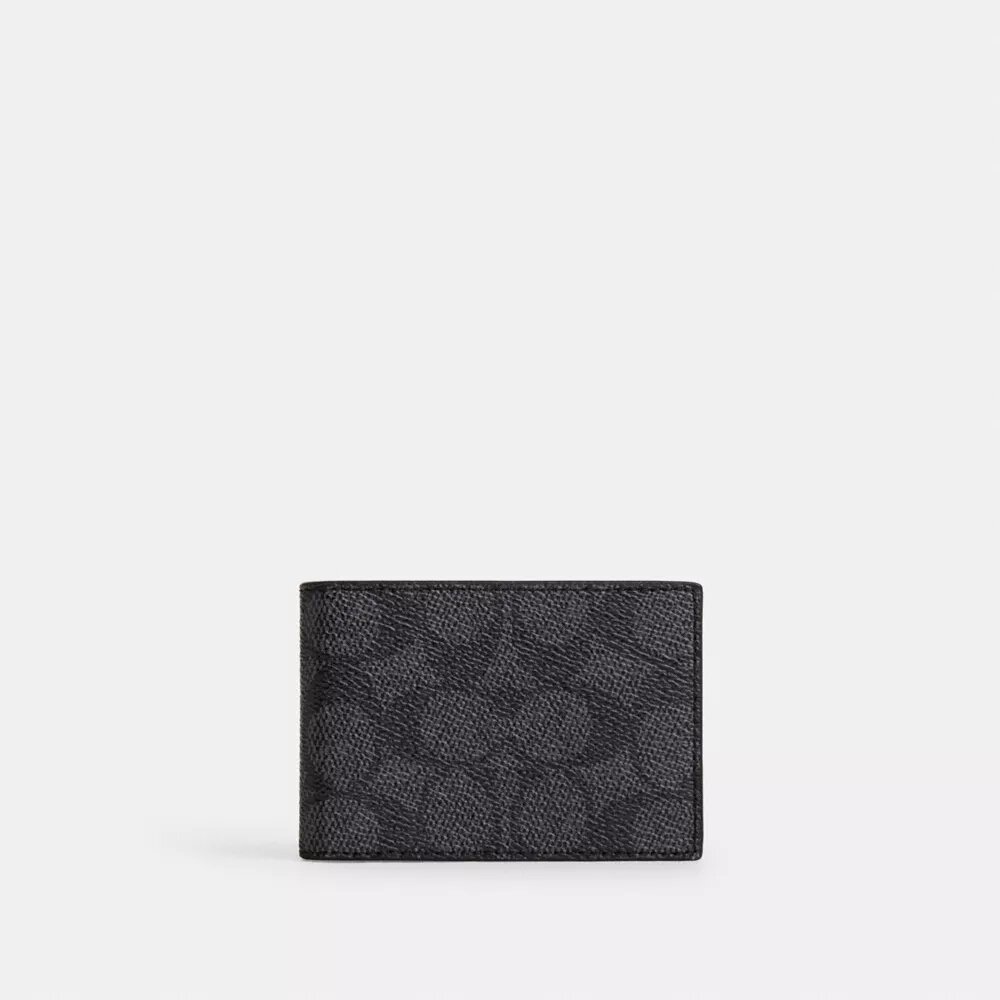 Kompakte Geldbörse aus „Signature Canvas“