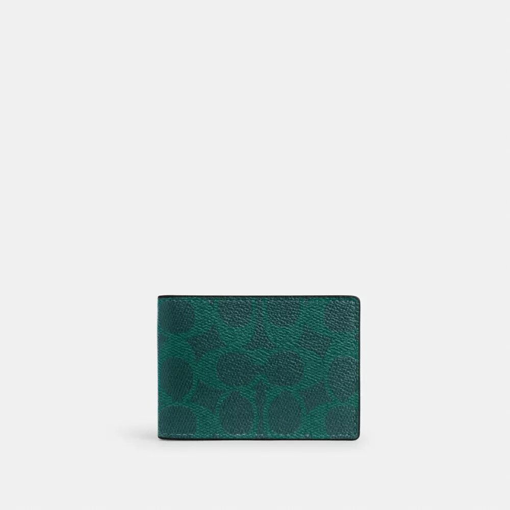 Kompakte Geldbörse aus „Signature Canvas“