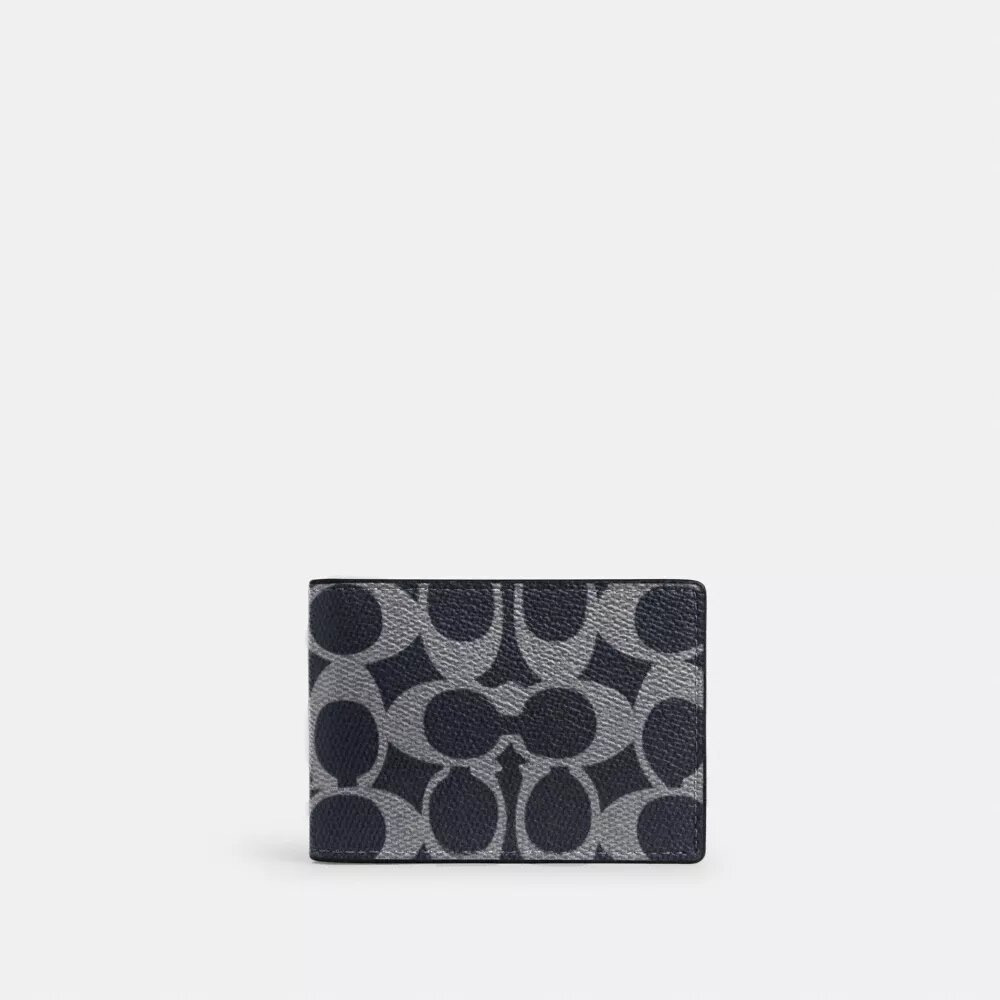 Kompakte Geldbörse aus „Signature Canvas“