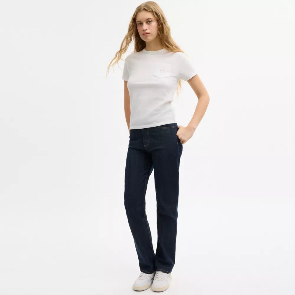Kurzarm-T-Shirt mit Tasche aus Bio-Baumwolle