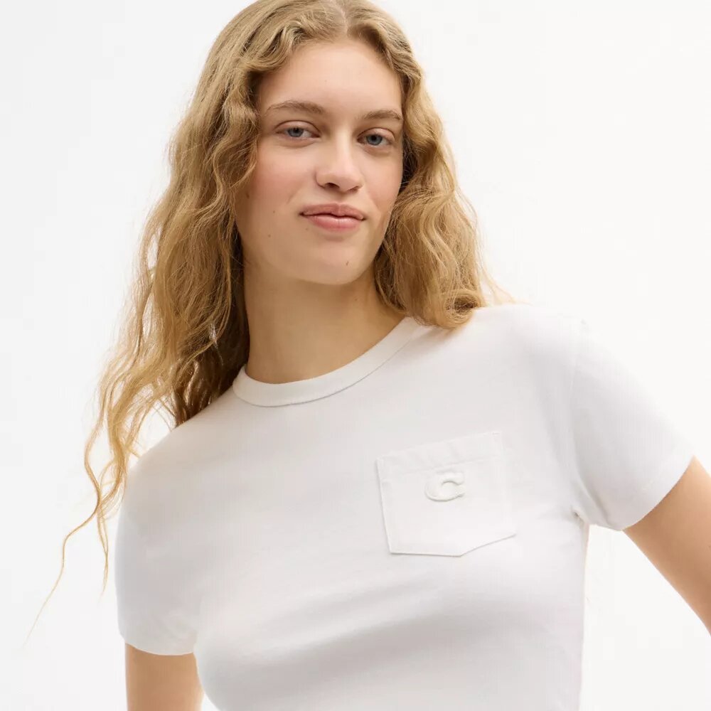 Kurzarm-T-Shirt mit Tasche aus Bio-Baumwolle