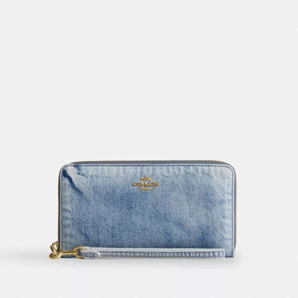 Lange Rundum-Reißverschluss-Geldbörse aus „Loved Denim“