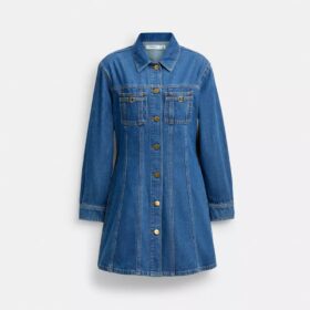 Langärmliges Jeans-Kleid aus Bio-Baumwolle