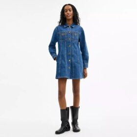 Langärmliges Jeans-Kleid aus Bio-Baumwolle