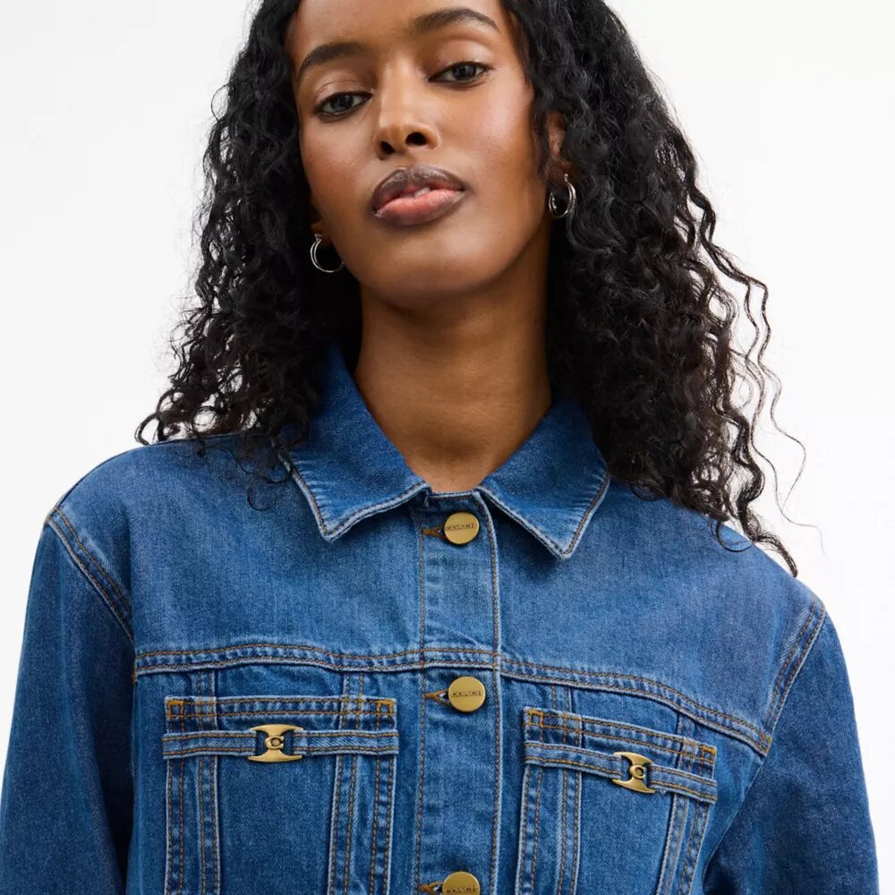 Langärmliges Jeans-Kleid aus Bio-Baumwolle