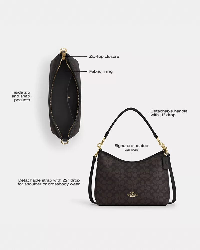 Laurel-Schultertasche aus Signature Canvas