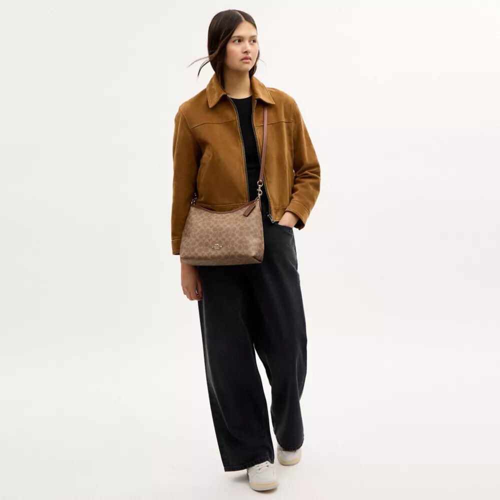 Laurel-Schultertasche aus Signature Canvas