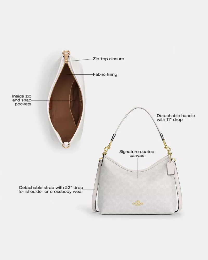 Laurel-Schultertasche aus Signature Canvas