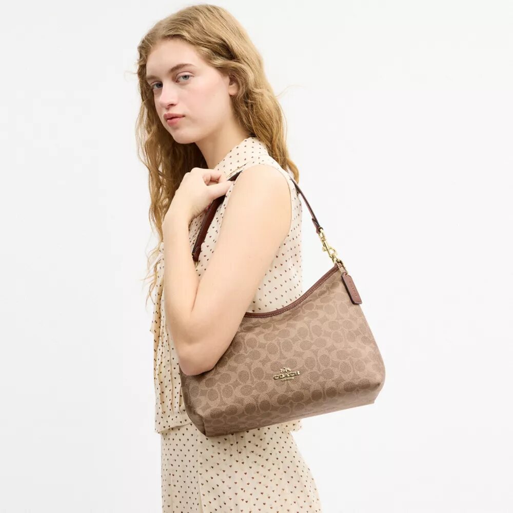 Laurel-Schultertasche aus Signature Canvas