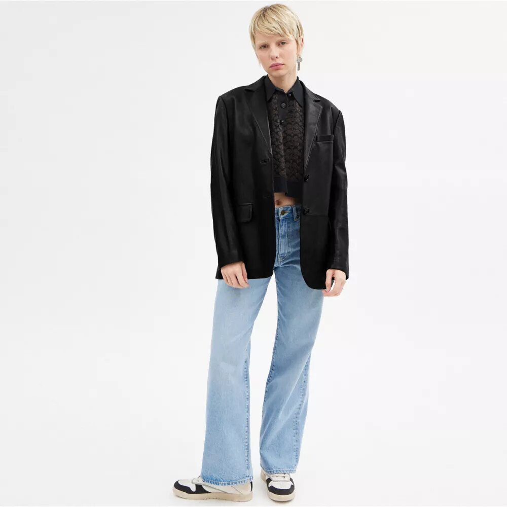 Leder-Blazer