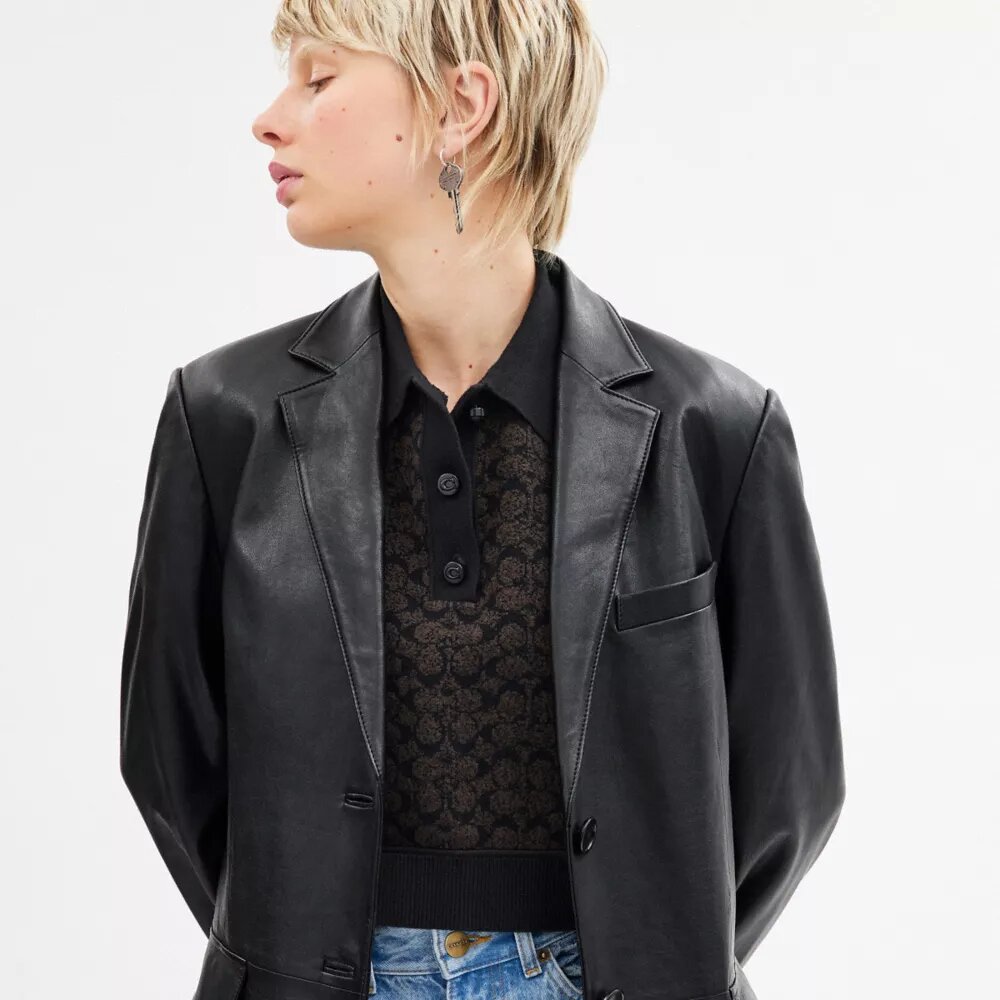 Leder-Blazer