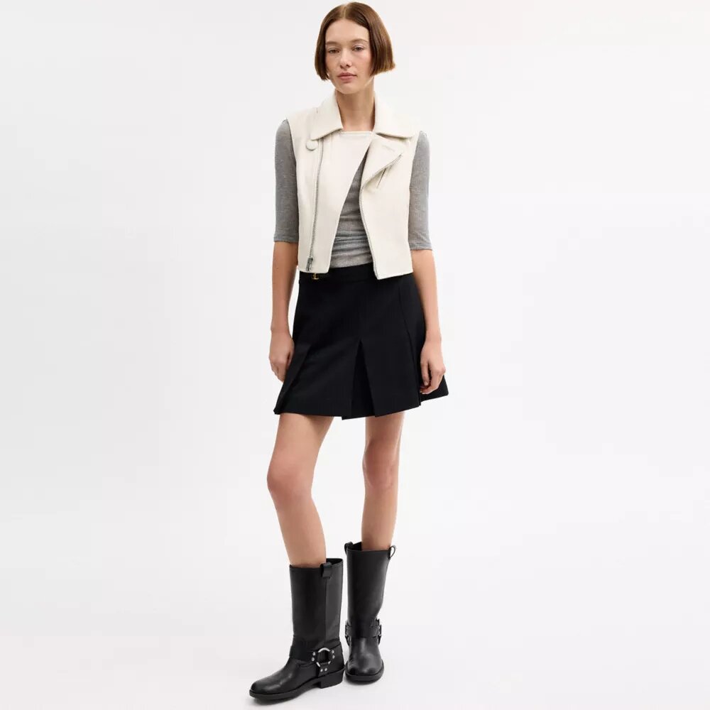 Leder-Motorrad-Weste