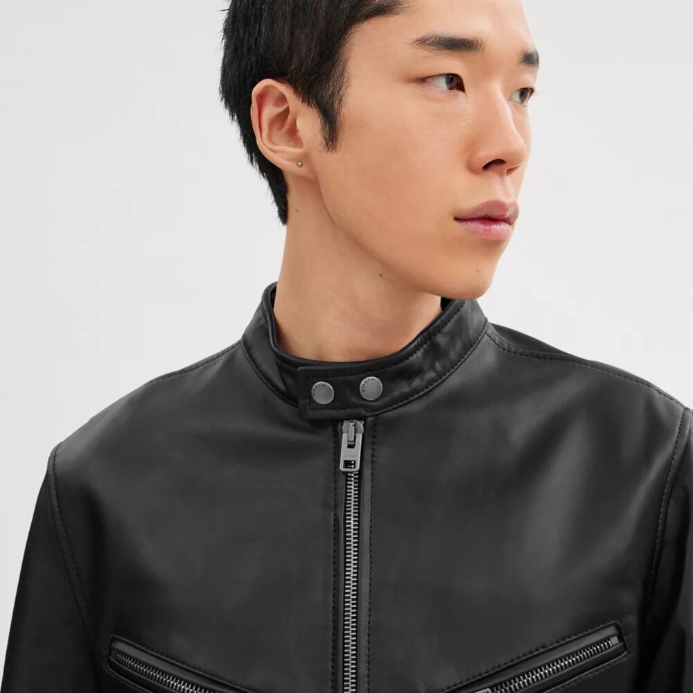 Leder-Racerjacke
