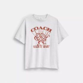 Locker sitzendes T-Shirt mit Brezel-Motiv aus Bio-Baumwolle