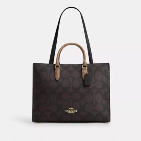 Maggie-Tote-Bag aus Signature Canvas mit Blockmuster