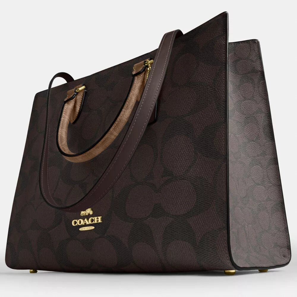 Maggie-Tote-Bag aus Signature Canvas mit Blockmuster
