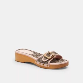 Margot-Holzsandale aus charakteristischem Jacquard