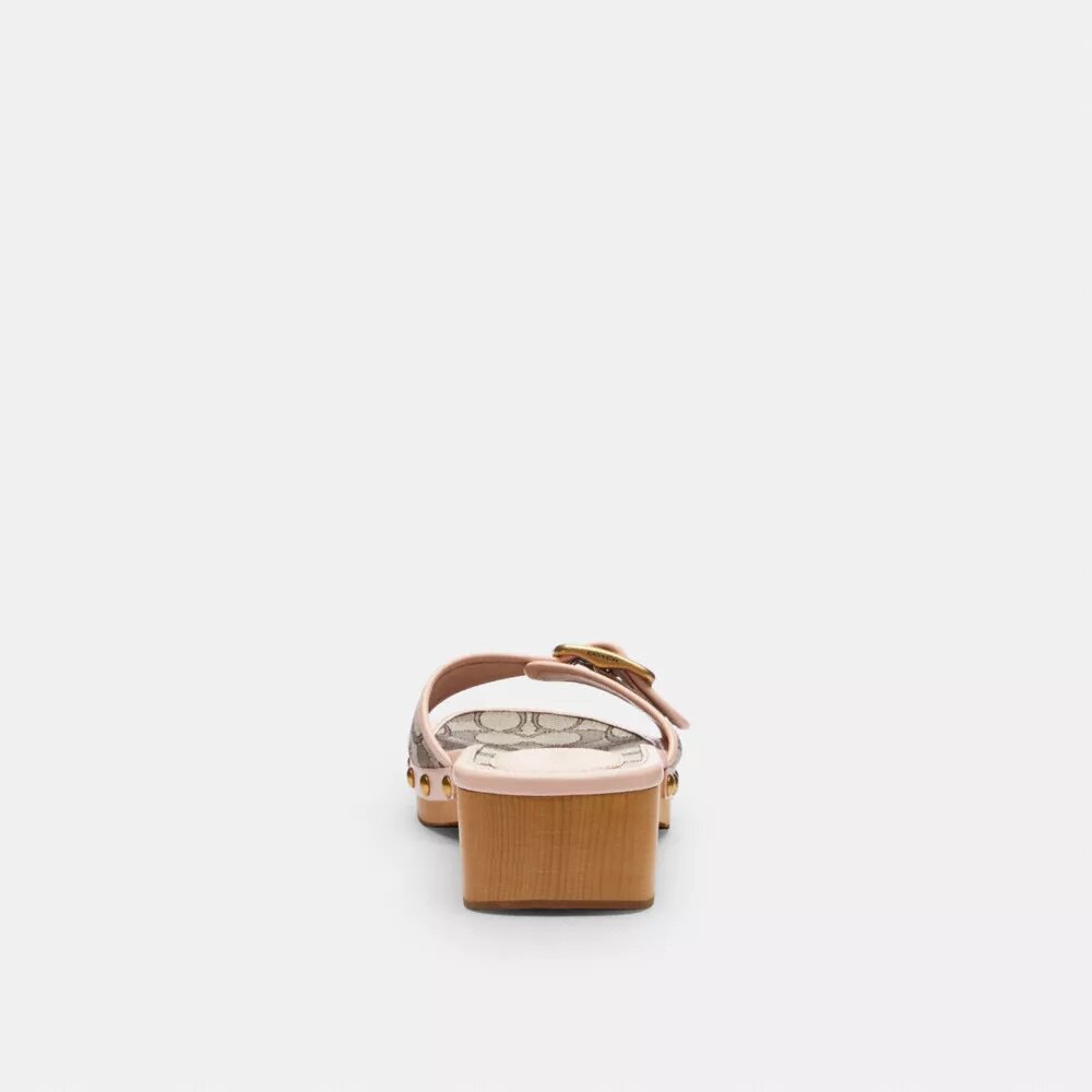 Margot-Holzsandale aus charakteristischem Jacquard