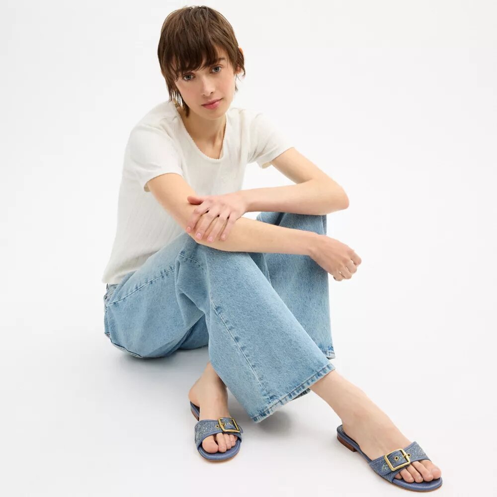 Margot-Sandalen aus „Crystal Signature Denim“