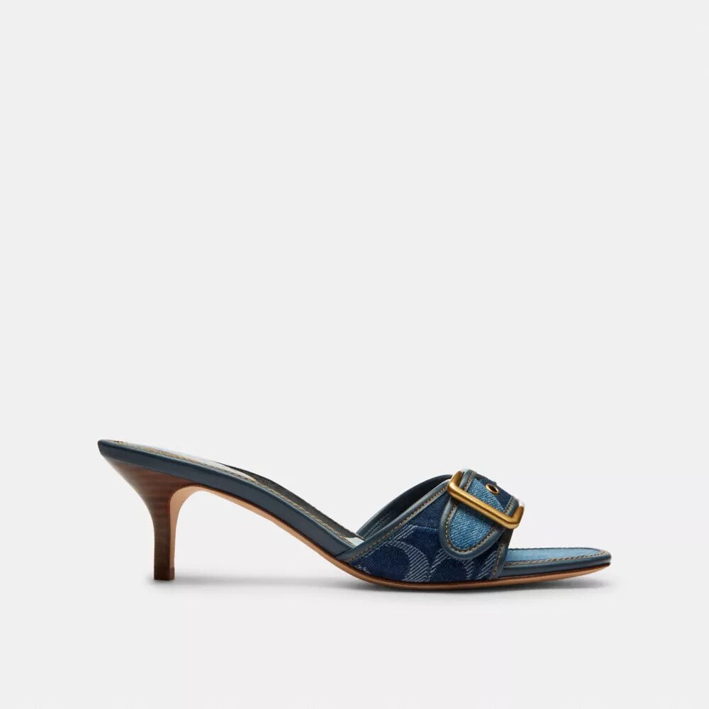 Margot-Sandalen mit charakteristischem Denim-Patchwork