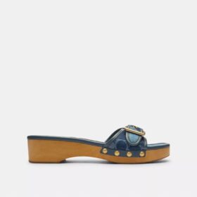 Margot-Sandalen mit charakteristischem Denim-Patchwork