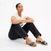Margot-Sandalen mit charakteristischem Denim-Patchwork