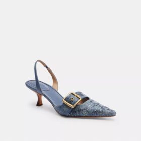 Margot-Slingbacks aus „Crystal Signature Denim“