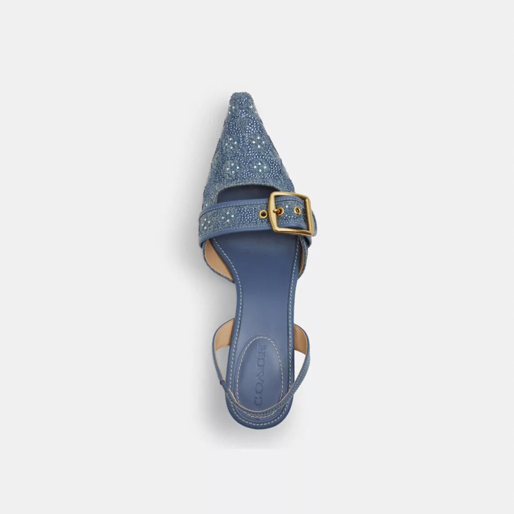 Margot-Slingbacks aus „Crystal Signature Denim“