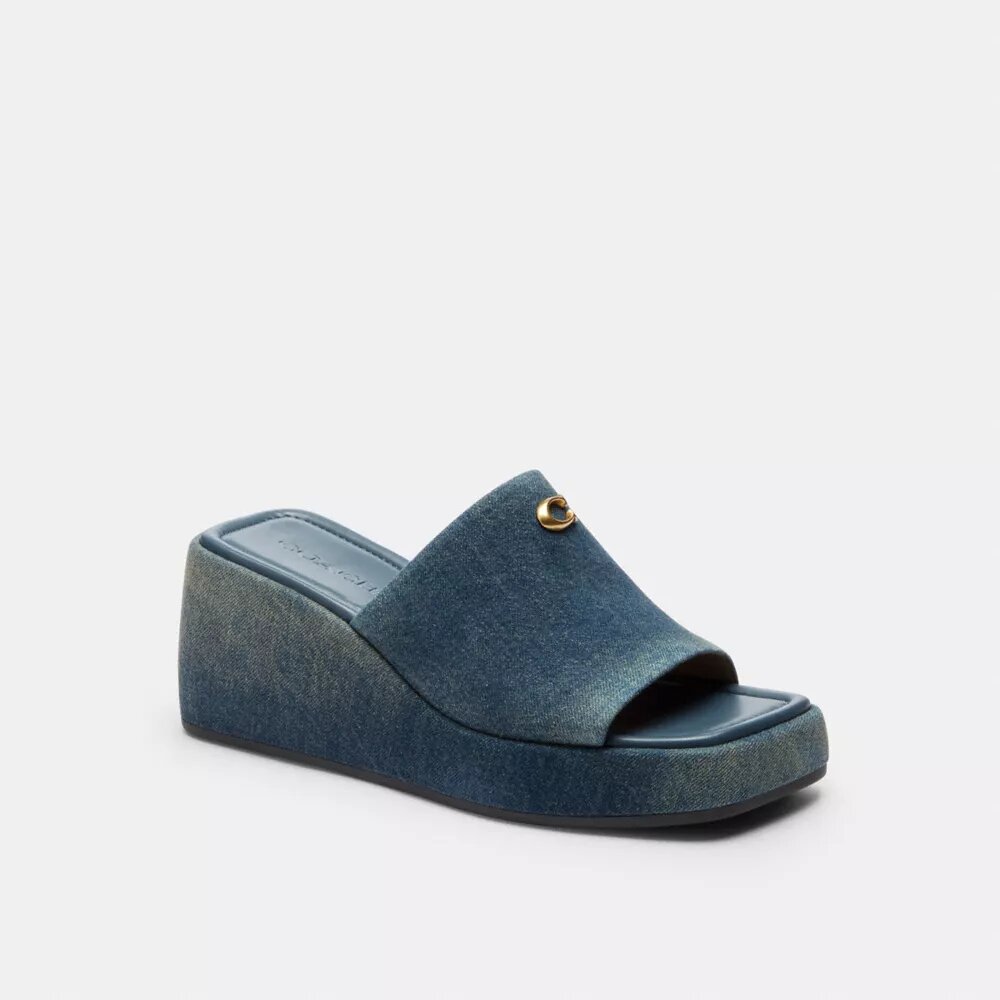 Marie-Plateausandalen aus „Loved Denim“