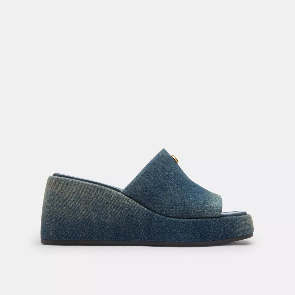 Marie-Plateausandalen aus „Loved Denim“