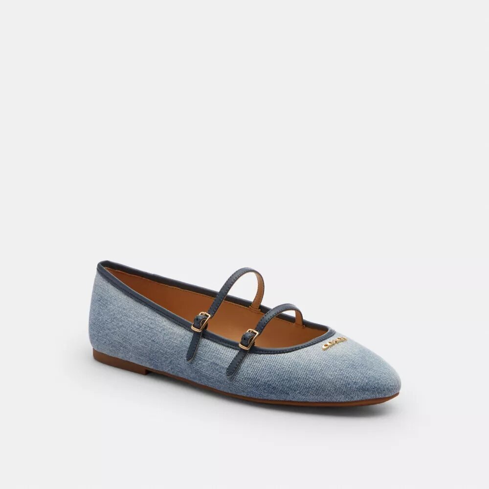 Mary-Janes mit doppelter Schnalle in „Loved Denim“