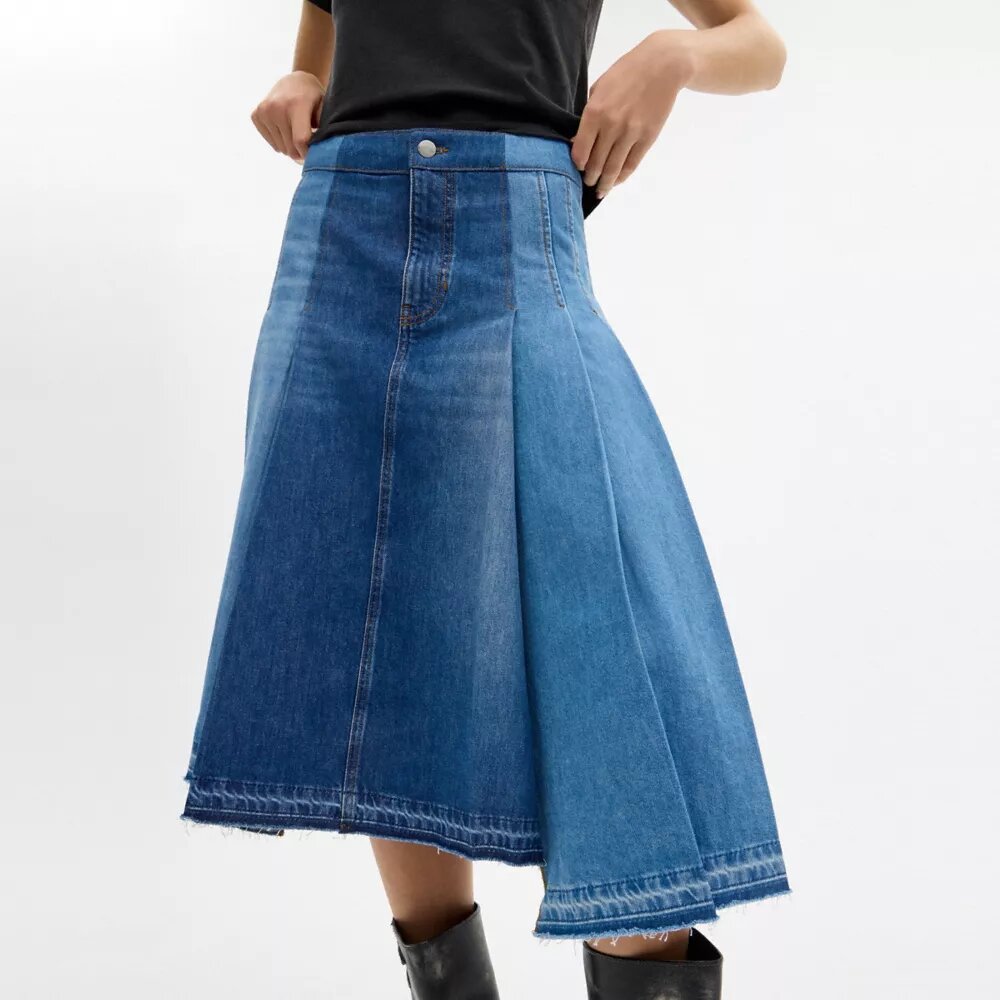 Maxi-Jeansrock aus Bio-Baumwolle