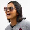Maxi Sculpted C – Oversized-Sonnenbrille mit runden Gläsern