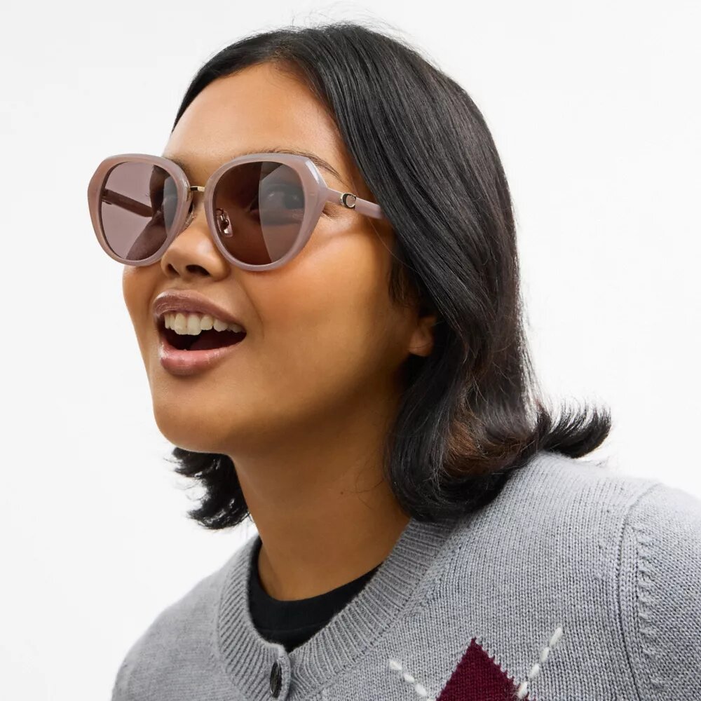 Maxi Sculpted C – Oversized-Sonnenbrille mit runden Gläsern