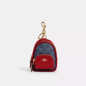 Mini Court Backpack-Taschenanhänger aus Signature Canvas