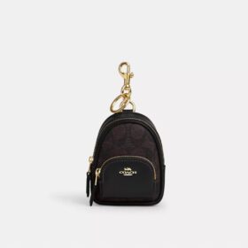 Mini Court Backpack-Taschenanhänger aus Signature Canvas