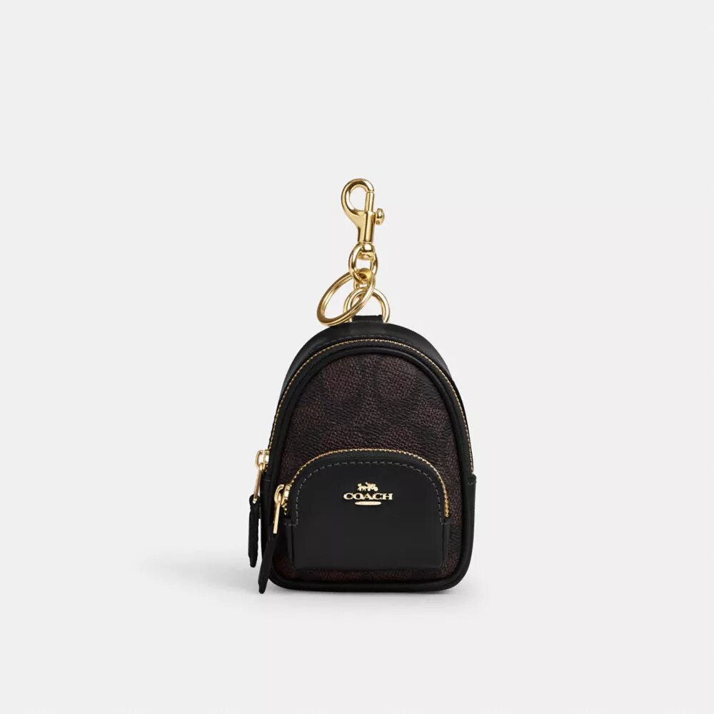 Mini Court Backpack-Taschenanhänger aus Signature Canvas
