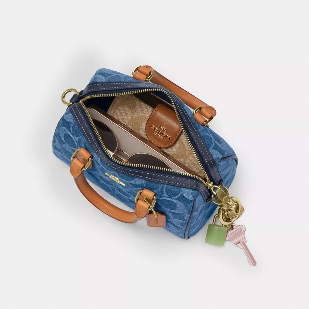 Mini-Rowan-Umhängetasche im charakteristischen Denim-Look