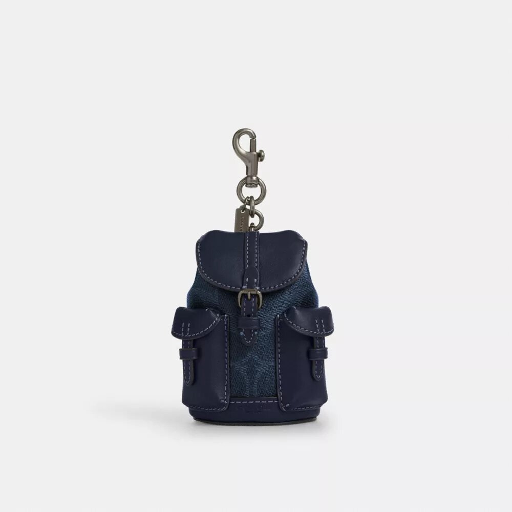 Mini-Warner-Rucksack-Taschenanhänger aus Signature Canvas