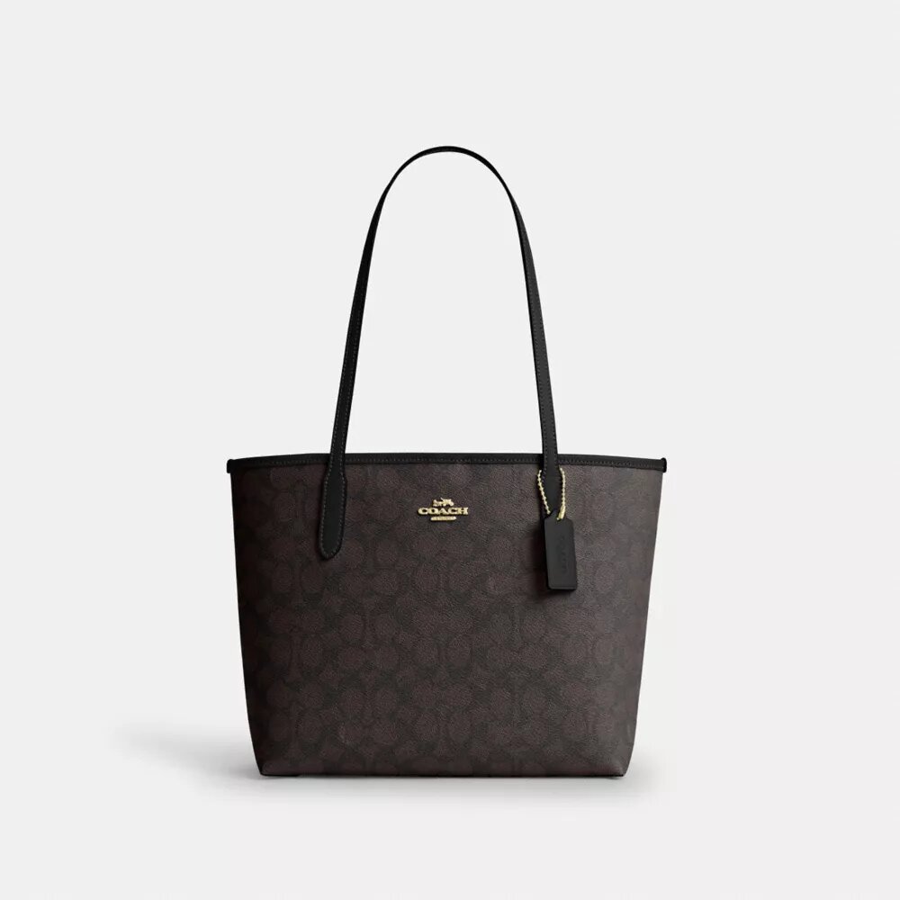 Mittlere City-Tote-Bag aus Signature Canvas