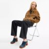 Mules mit Absatz und geformtem C-Logo in „Loved Denim“