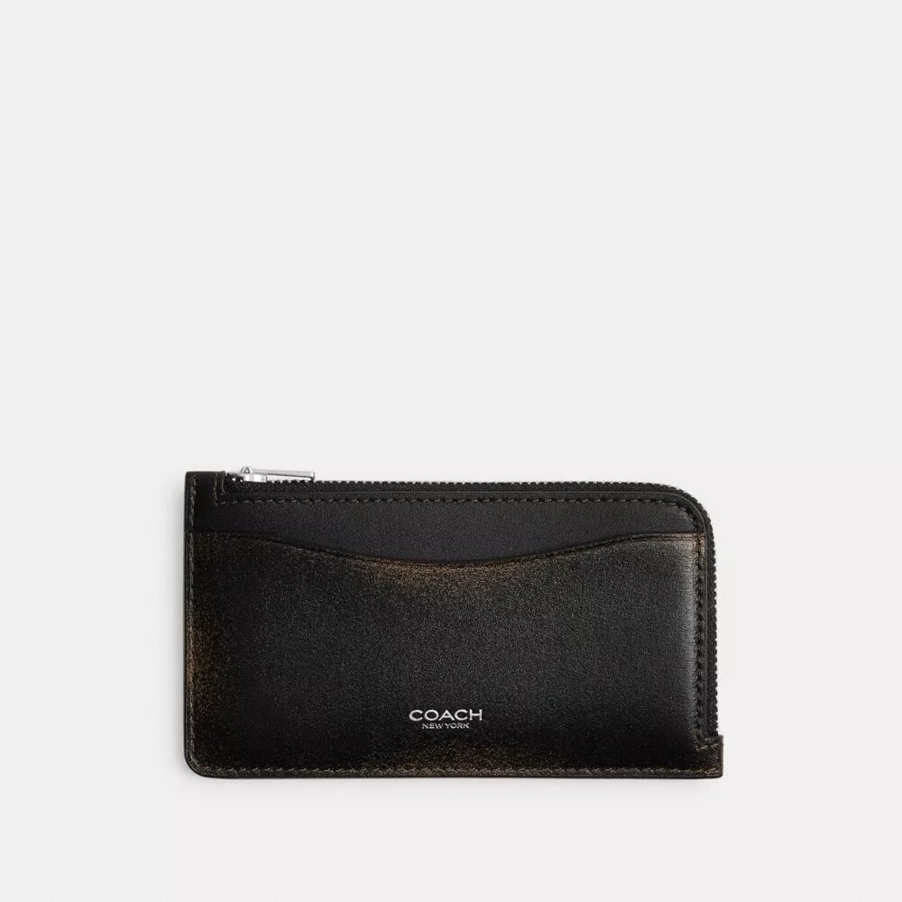 New York Zip-Kartenetui aus Used-Leder
