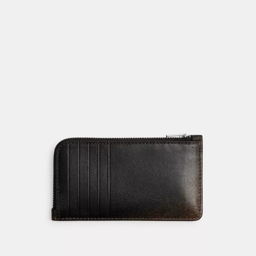New York Zip-Kartenetui aus Used-Leder