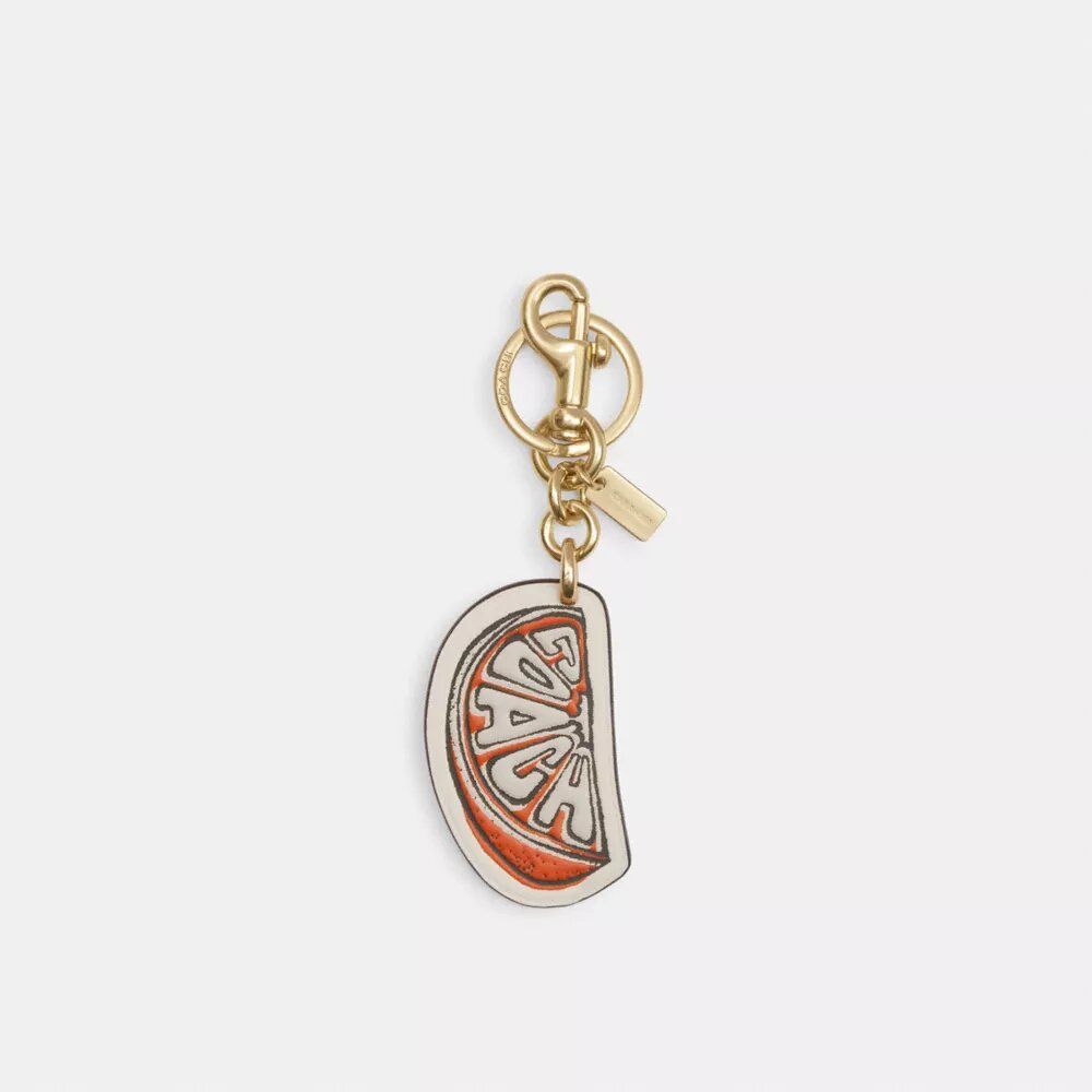 Orangefarbener Taschenanhänger