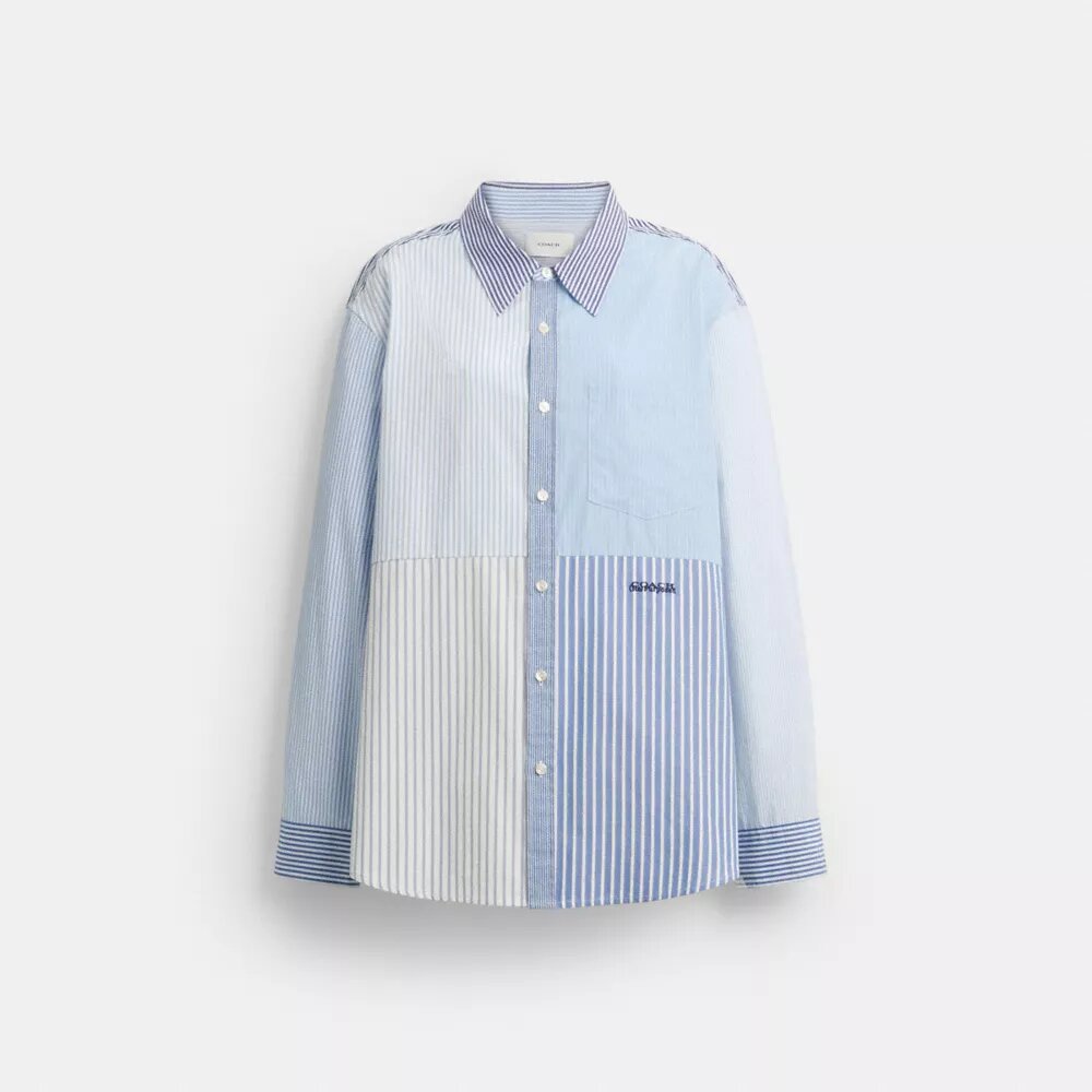 Oxford-Hemd aus wiederverwerteter Baumwolle im Patchwork-Stil