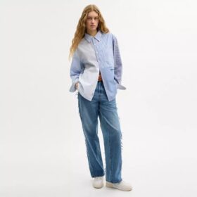 Oxford-Hemd aus wiederverwerteter Baumwolle im Patchwork-Stil