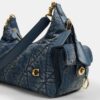 Pocket Juliet Tasche 30 aus regenerativer Baumwoll-Denim-Mischung mit Steppung