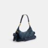 Pocket Juliet Tasche 30 aus regenerativer Baumwoll-Denim-Mischung mit Steppung
