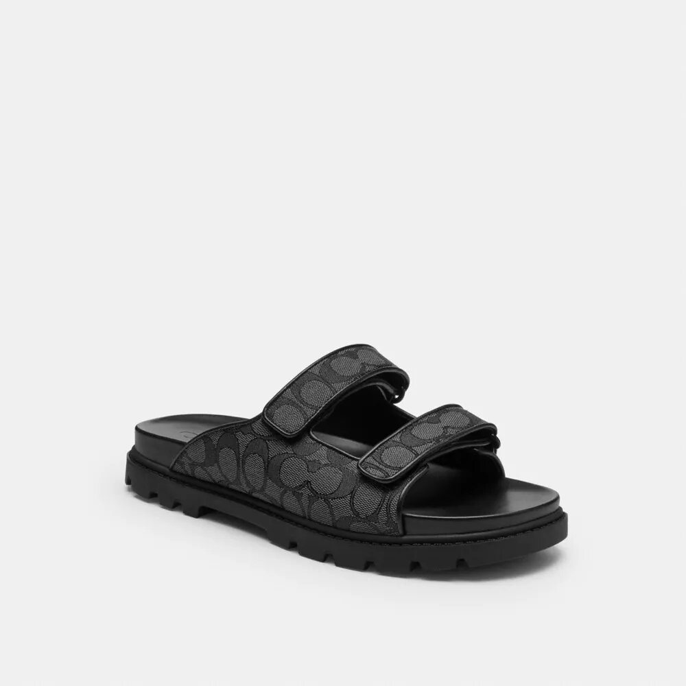 Riemchensandalen mit zwei Riemen aus charakteristischem Jacquard